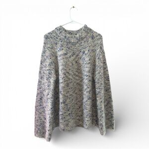 Catherine Malandrino Blue Speckled Fuzzy Slouchy Sweater Size Large